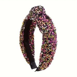 Black Sequin Knotted Headband